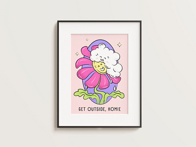 Retro Poster "Get Outside, Homie" art communication design design digital poster graphic design illustration poster design retro