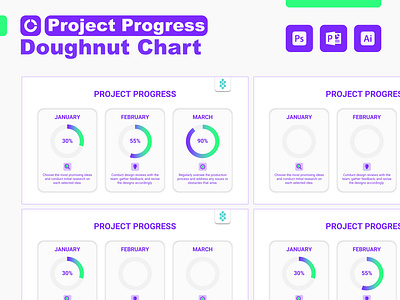 Dynamic Project Progress Chart Designs for PowerPoint business presentation creative presentation dashboard design data visualization dynamic charts engaging presentations graphic design metrics visualization modern design powerpoint presentation design professional templates project progress slide design visual communication