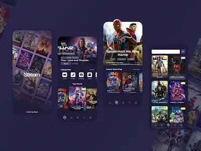 Movie Stream - Video Streaming Mobile Apps design app movie stream streaming app ui design ui mobile ui ux
