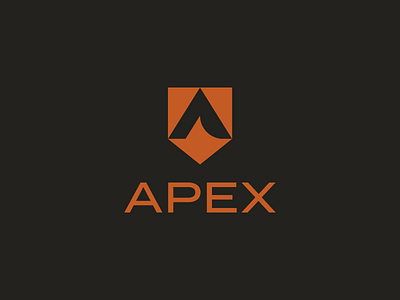 Apex - Outdoor Tent Brand Logo Design a alphabet bonfire branding camp camping crest fire letter lettermark logomark mark modern monogram mountain outdoor shield site symbol tent