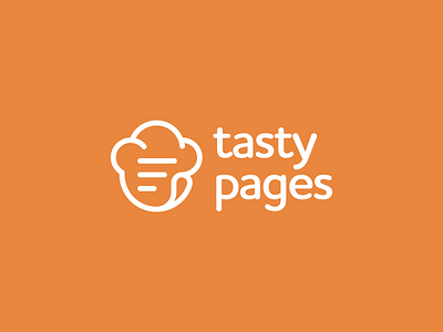TastyPages - Logo Design app book branding chef class cook cooking delicious food ingredients list logomark modern page playful recipe simple smile tasty yummy