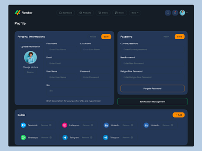 Inventory Dashboard UI/UX Design business management crm dashboard inventory inventory control inventory dashboard inventory management profile management saas ux