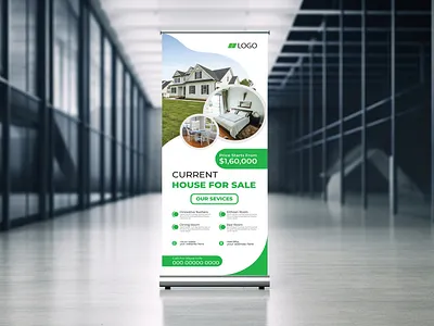 Real estate roll up banner design advertisment