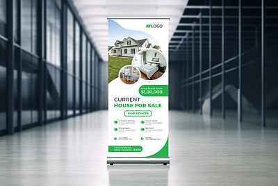 Real estate roll up banner design advertisment