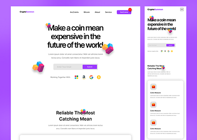 CryptoSummon Web UI/UX crypto landingpage ui ux webpage