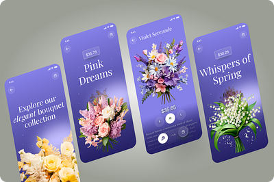 Flower delivery mobile app animation application design