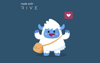 Interactive cute Yeti character animation Rive animation character animation cute character follow cursor animation illustration interative animation motion design motion graphics rive ui yeti