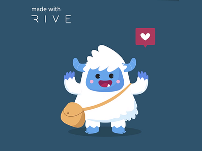 Interactive cute Yeti character animation Rive animation character animation cute character follow cursor animation illustration interative animation motion design motion graphics rive ui yeti