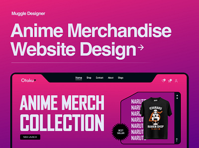 Anime Merchandise Website Design 3d animation branding design graphic design illustration logo motion graphics ui vector