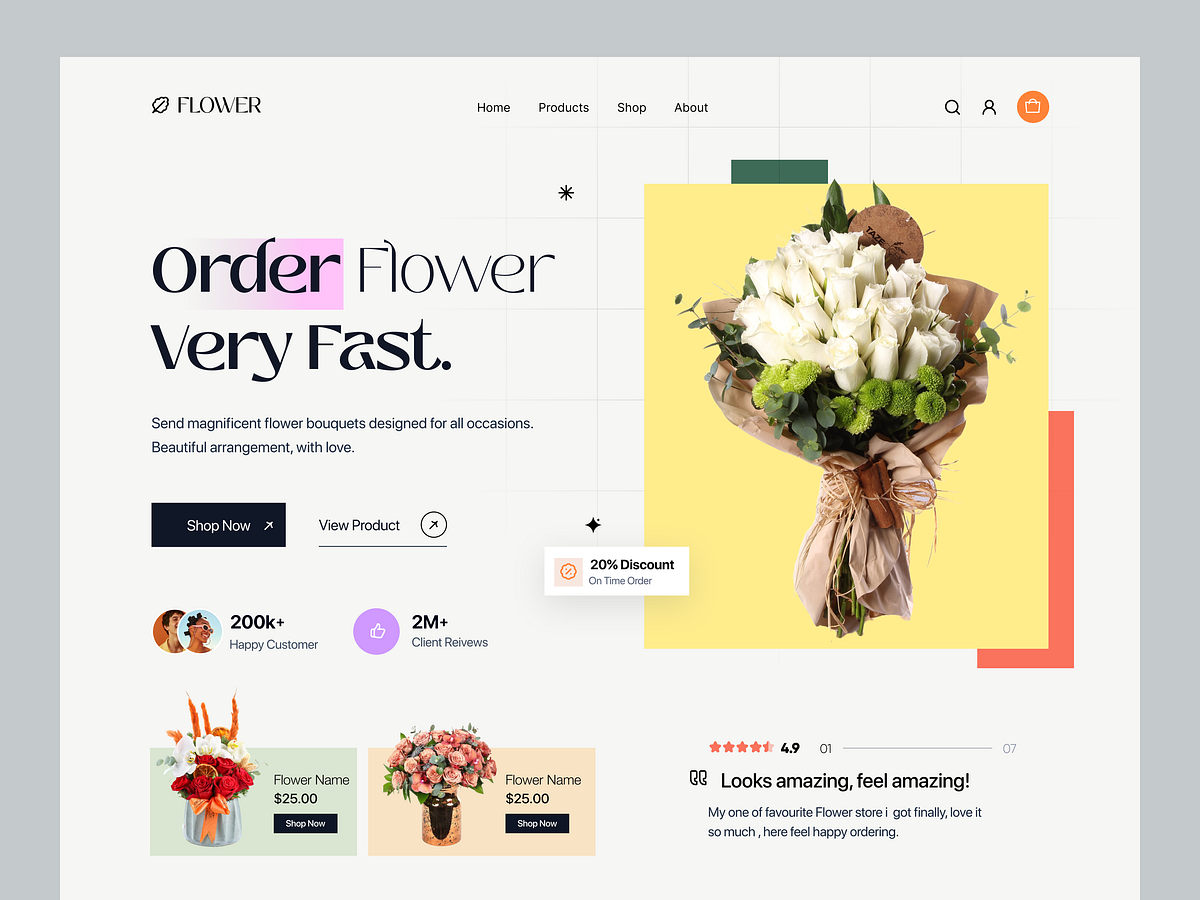 Flower Shop Website Design by Tajrin Nahar on Dribbble