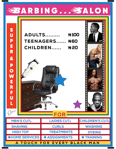 Retro Barbershop poster adobe design graphic design graphic designer l lagos nigeria photoshop typography