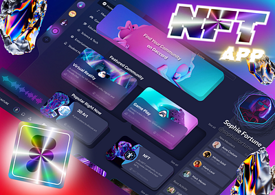 NFT App app dark mode design figma ui