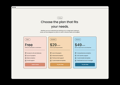 Daily UI - Pricing Page chooseplan dailyui plan pricing pricingpage ui