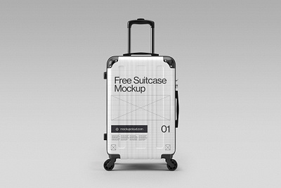 Free Suitcase Mockup 3d airport branding design download free freebie graphic design logo luggage mockup mockupcloud suitcase travel vacation