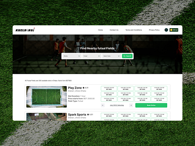 Field booking website booking field ui venue web