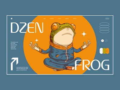 Dzen Frog concept design dzen frog graphic design illustration minimalism ui