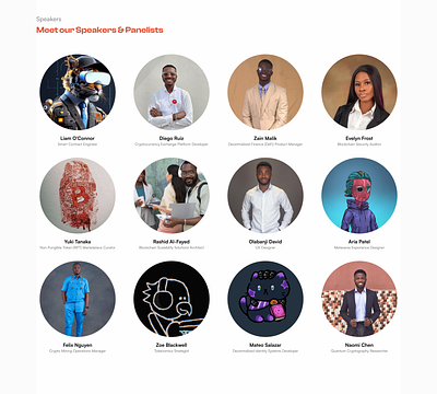 Speaker/Panelist Section ui visual design website