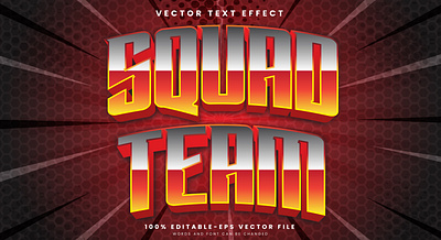 Squad Team 3d editable text style Template firefighters