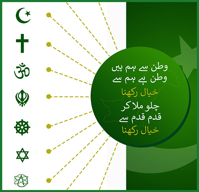 Pakistan Poster - Unity Among All design faith freedom graphic design harmony illustration pakistan poster typography unity vector
