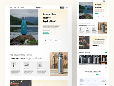 Prime- Bottle Landing Page bottole branding design illustration landing page prime ui ui design uiux web web design web page webpage website