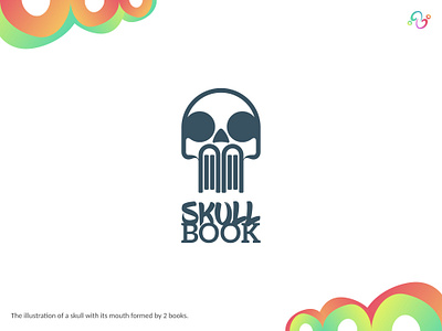 Skull Book Logo academy book brand design brand designer head horror library logo design logo designer logo for sale logo idea logo inspiration logomark logotype scary school skeleton skull university zzoe iggi