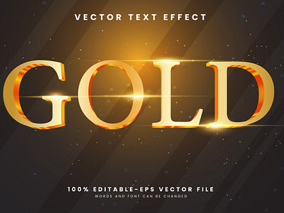 Gold 3d editable text style Template fashion