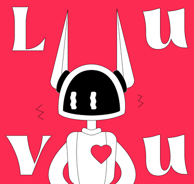 Robot Love you art digital art digital design illustration ui