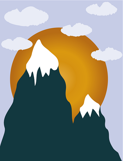 Where the sun meets the MOUNTAIN adobeillustrator graphic design illustration mountains poster vector
