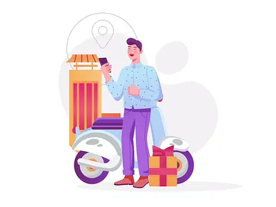 Customer Gets A Delivery - 2D Animation 2d animation business service courier service delivery service delivery truck digital art ecommerce express delivery fast delivery flat illustration logistics motion online shopping package delivery shipping urban delivery vector illustration