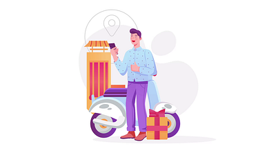 Customer Gets A Delivery - 2D Animation 2d animation business service courier service delivery service delivery truck digital art ecommerce express delivery fast delivery flat illustration logistics motion online shopping package delivery shipping urban delivery vector illustration