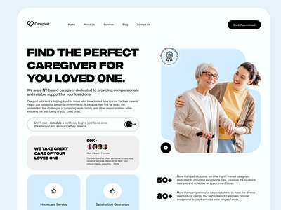 Caregiver Website Design animation app caregiver caregiver website caregiverlandingpage caregiverlogo design graphic design icon illustration logo minimal motion graphics nursing home ui ux website website design