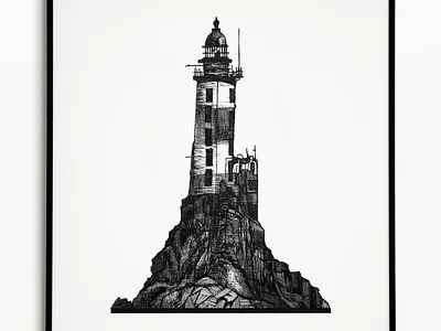 Lighthouse illustration ink lighthouse