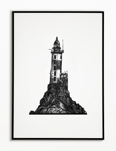 Lighthouse illustration ink lighthouse