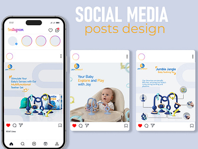 Social Media Product Posts for amazon store amazon posts amazon store baby teeth toy branding child toy digital marketing freelance graphic design graphic designer image editing instagram posts joy sprout jumble jangle photoshop post design product post social media posts toy posts unique design visual art visual comunication