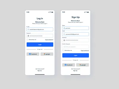 Login, Signup screen UI adobe illustrator adobe photoshop app appdesign appscreen branding dailyui design graphic design illustration mobileapp mobilescreen prototype ui uidesign uiux ux webdesign website wireframe