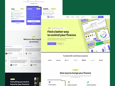 FinancePro - Finance Management Tool Landing Page bank card digital bank fintech website homepage landing minimal product design ui ux wallet web design