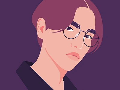 The face of a young arrogant Asian man with eyeglasses asian man dark mood face fashion model fashion portrait flat guy illustration man portrait student vector illustration