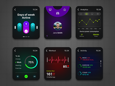 Smart Watch UI Design apple watch branding designer fasion fitness gears pro smart smart band smart watch tech technology trending ui ui designer uiux user user interface watch watch face