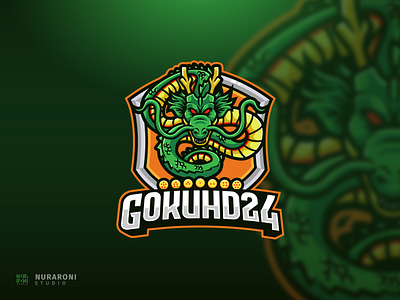 GOKUHD24 Mascot Logo animation anime branding cartoon character design dragon dragon ball dragon illustration dragon logo dragon mascot dragonball esport goku gokuhd24 illustration logo mascot shen long vector