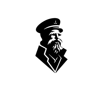 Naval Captain Logo beard bearded captain design face gentleman head logo logo design logos man marine naval negative space ocean old man people pipe ship travel