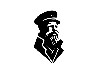 Naval Captain Logo beard bearded captain design face gentleman head logo logo design logos man marine naval negative space ocean old man people pipe ship travel