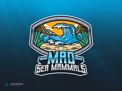 Mad Sea Mammals Mascot Logo branding cartoon character design esport esports gaming illustration logo logo design mad sea mammals mascot ocean ocean logo surfing surfing logo ui vector wave wave logo