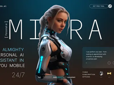 AI-Powered Virtual Assistant Website - First Screen Design animation design first screen ui