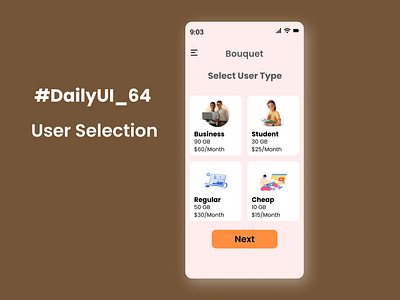 #DailyUI _ #064 _ User Selection graphic design ui