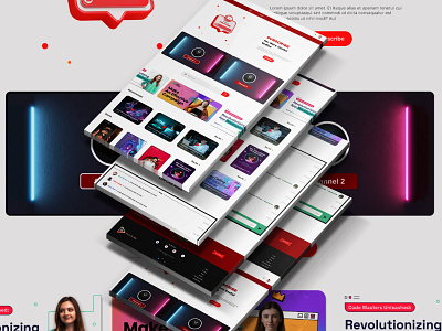 YouTube-Inspired Private Video Platform UI Design app branding design graphic design illustration logo typography ui ux vector