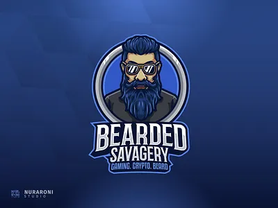 Bearded Savagery Mascot Logo barber barbershop beard beard design beard logo bearded savagery beardstyle cartoon character design esport hairstyle illustration logo logo design mascot mascot logo mustache streamers logo vector