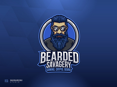 Bearded Savagery Mascot Logo barber barbershop beard beard design beard logo bearded savagery beardstyle cartoon character design esport hairstyle illustration logo logo design mascot mascot logo mustache streamers logo vector