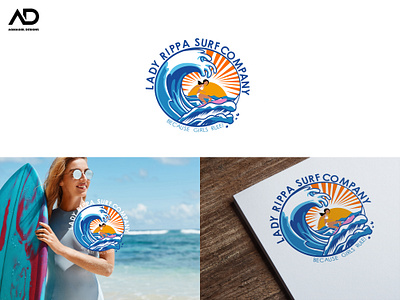 LADY RIPPA SURF COMPANY LOGO 3d animation branding graphic design logo motion graphics ui