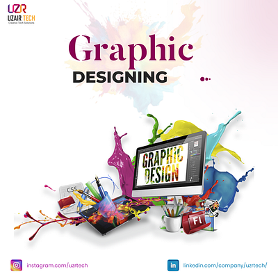 Elevate Your Brand with Uzair Tech's Graphic Design Services 3d animation branding graphic design logo motion graphics ui