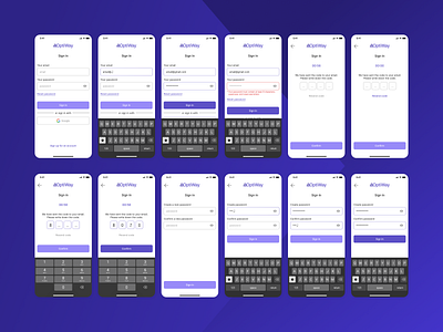 Sing In and Sign Up flow to the app app application blue design branding design figma flow log in logo mobile registration sign in sign up ui uiux user flow ux